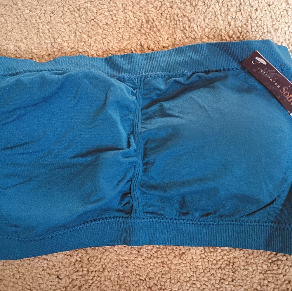 Sofra Women's Teal Strapless Bandeau Top